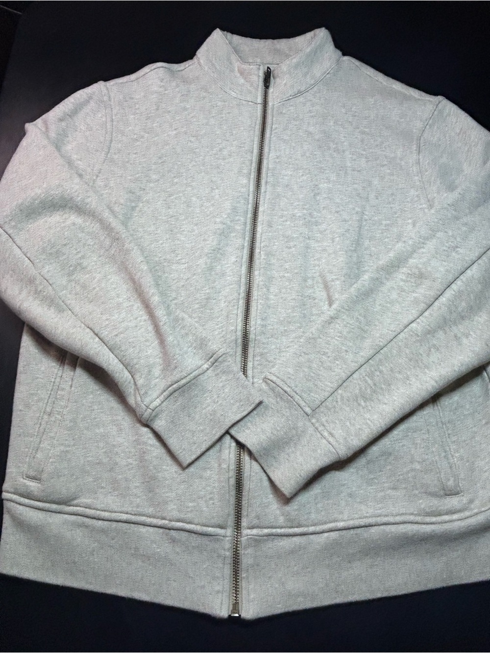 Banana Republic Full Zip Sweatshirt Size M Gray Mock Neck Fleece Jacket